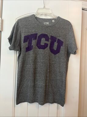 League Gray TCU Short-Sleeve Crewneck Tee with Purple Logo